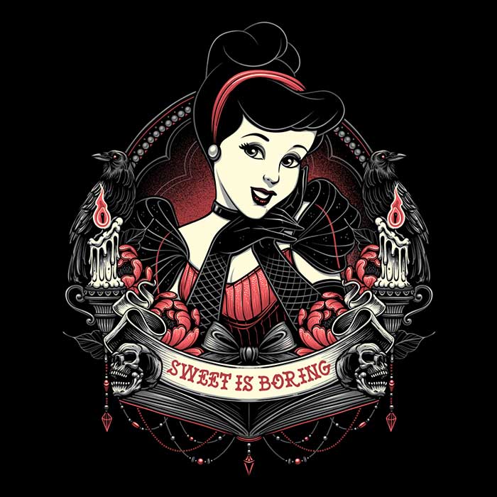Glitchygorilla's Unusual 'Sweet is Boring' Ringer Style T-Shirt