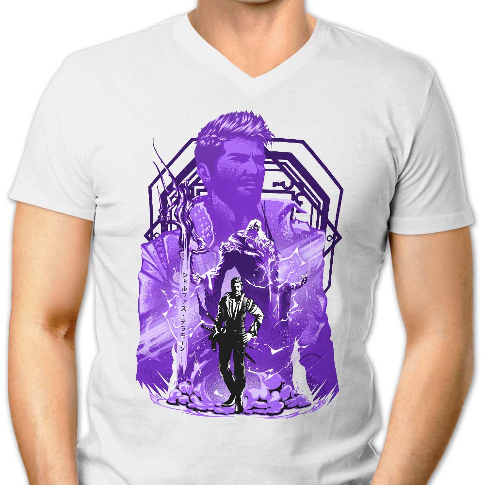 Men's V-Neck T-Shirt - The Might of Ramuh