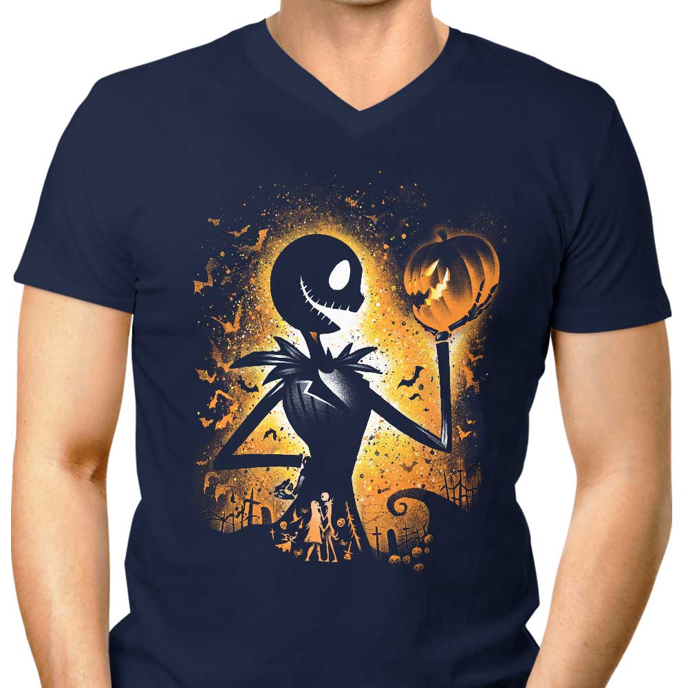 Alemaglia's Men's Stylish V-Neck - The King of Halloween