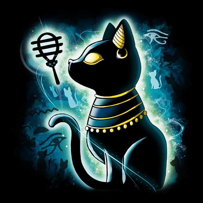 Men's Stylish V-Neck T-Shirt Named Bastet