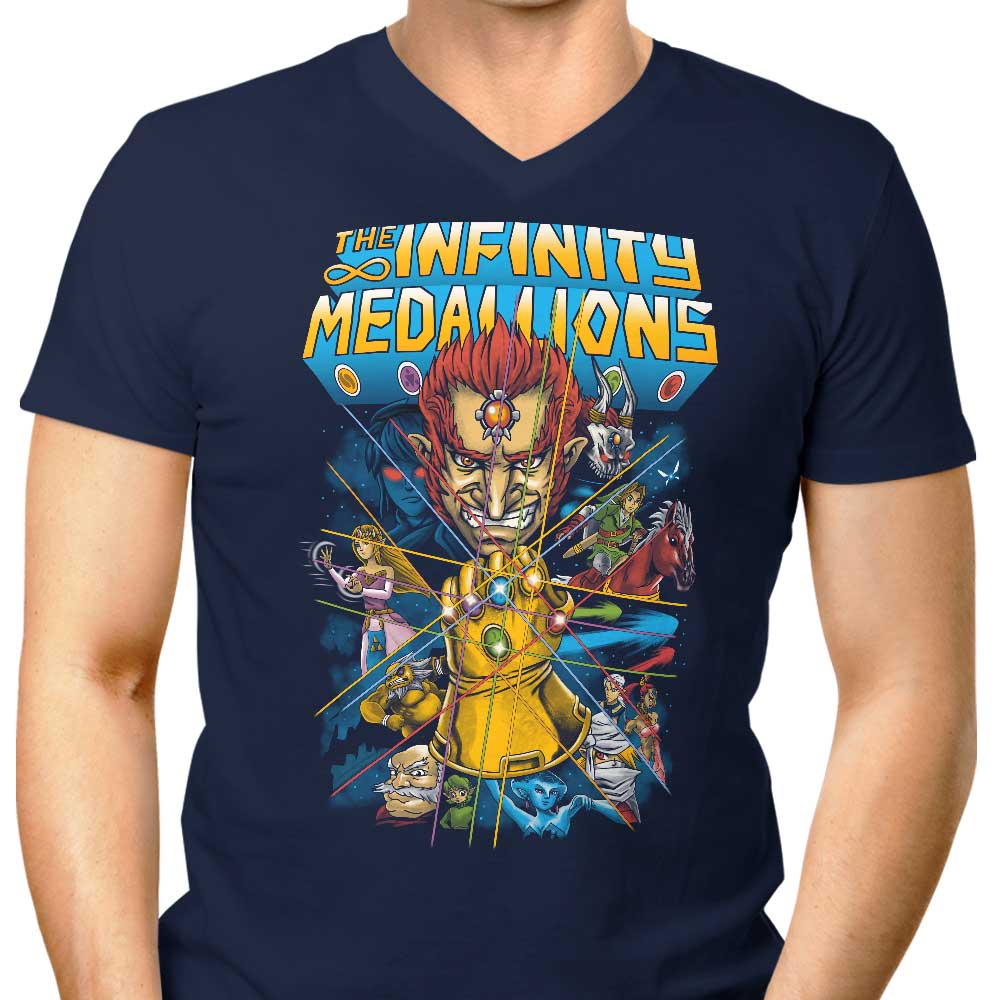 Infinity Medallions Men's V-Neck T-Shirts