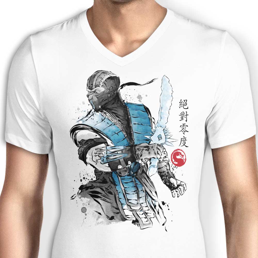 Men's Stylish Ice Warrior Sumi-e V-Neck Top