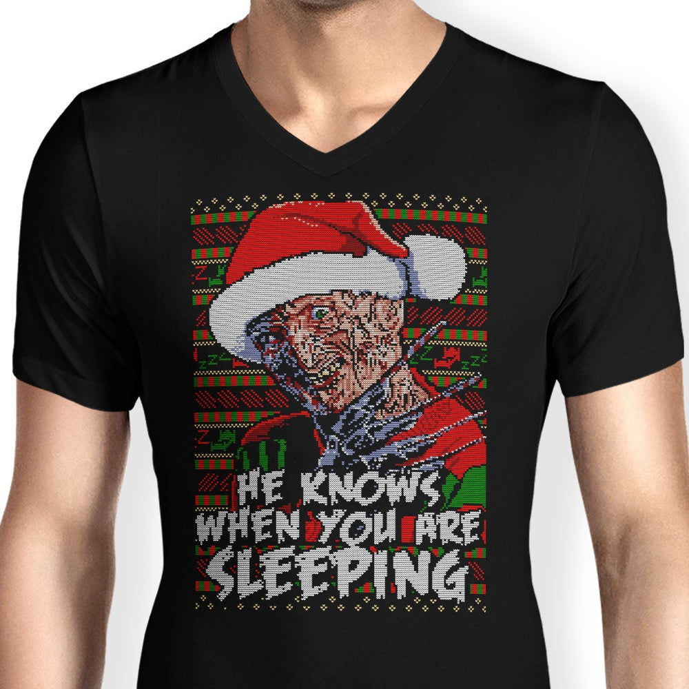 Men's Fashionable V-Neck Ugly and Scary Nightmare Sweater