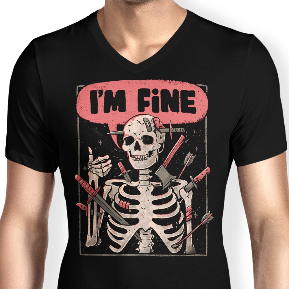 Men's Comfortable V-Neck T-Shirt from 'We're Fine'