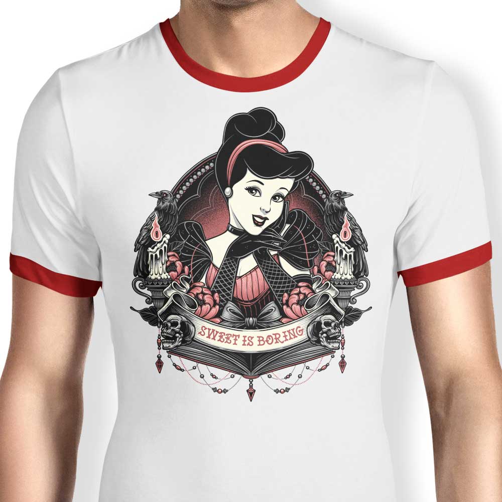 Glitchygorilla's Unusual 'Sweet is Boring' Ringer Style T-Shirt
