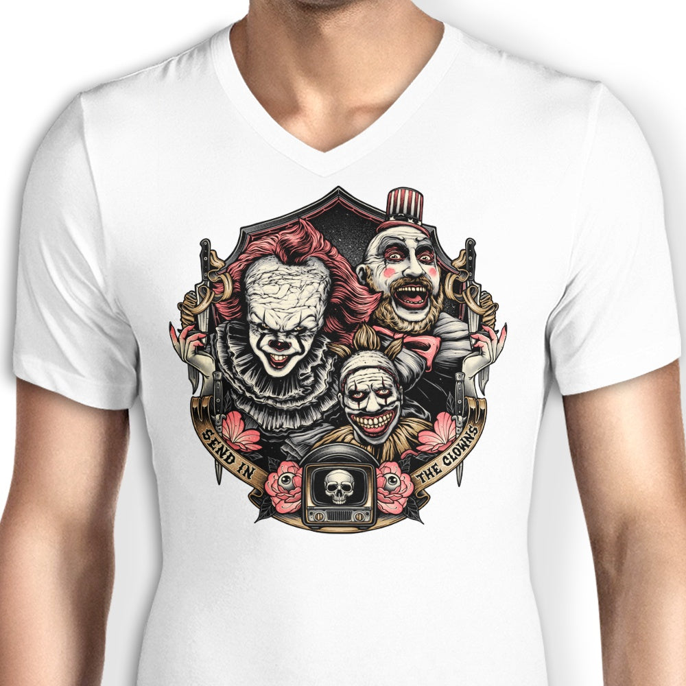 Glitchygorilla's 'Send in the Clowns' Men's V-Neck T-Shirt