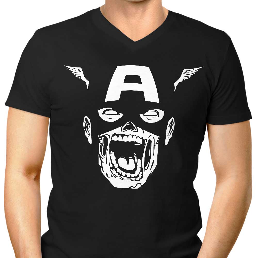 Men's Stylish V-Neck Zombie Captain T-Shirt