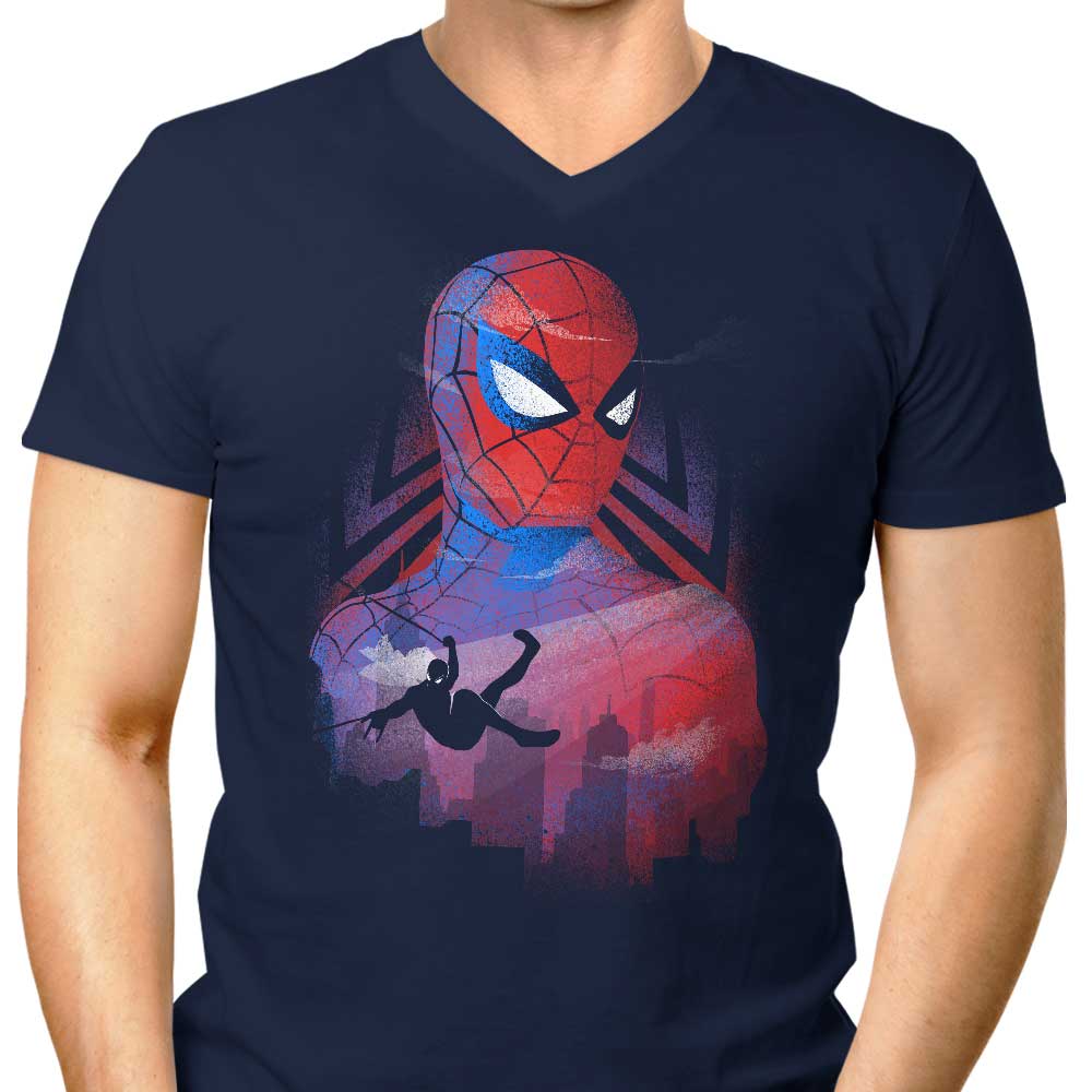 Men's V-Neck T-Shirt with the Concept of Great Responsibility