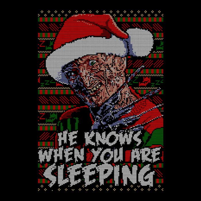 Men's Fashionable V-Neck Ugly and Scary Nightmare Sweater