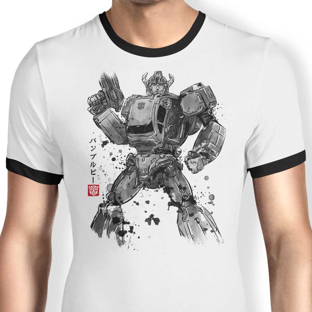 Bee Sumi-e Stylish Ringer T-Shirt by Dr. Monekers