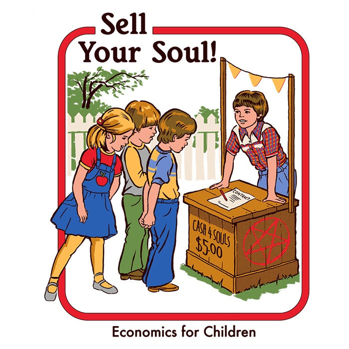 Steven Rhodes' 'Sell Your Soul' Design Men's Ringer Style T-Shirt