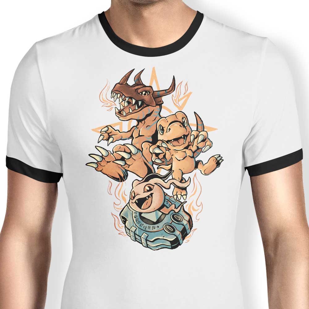 Evolution of Digital Dinos - Stylish Ringer T - Shirt