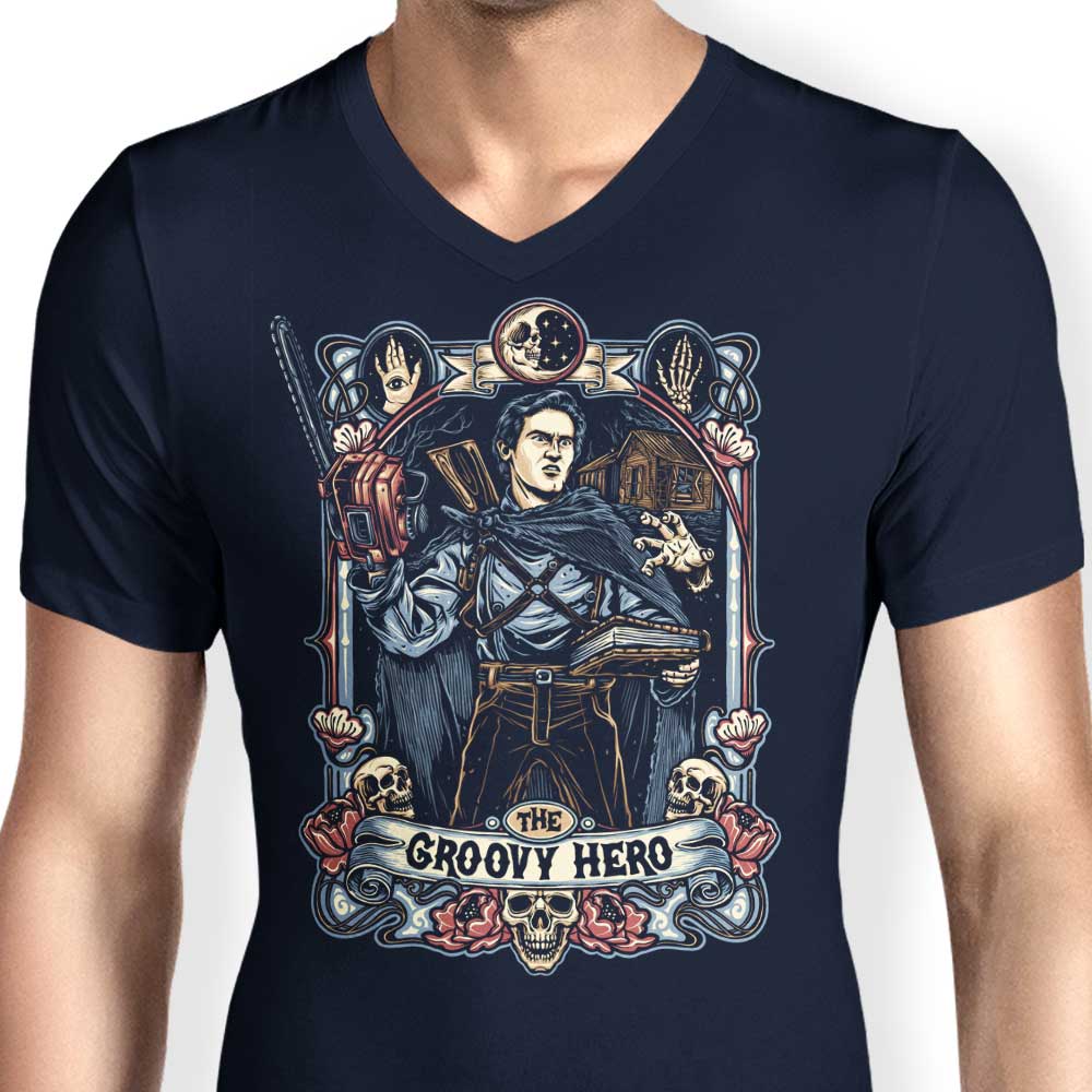 The Awesome Groovy Hero - Men's V-Neck T-Shirt