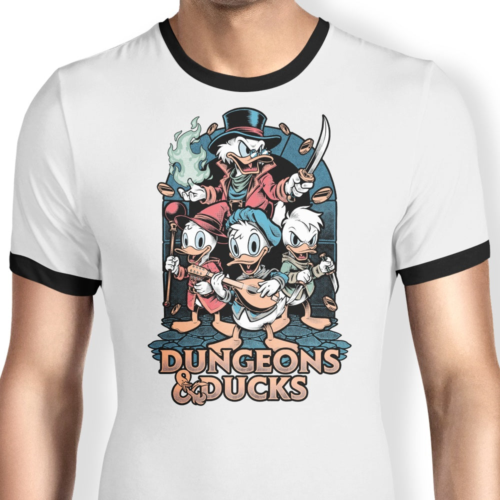Studio Mootant's Dungeons and Ducks-themed Ringer Style T-Shirt