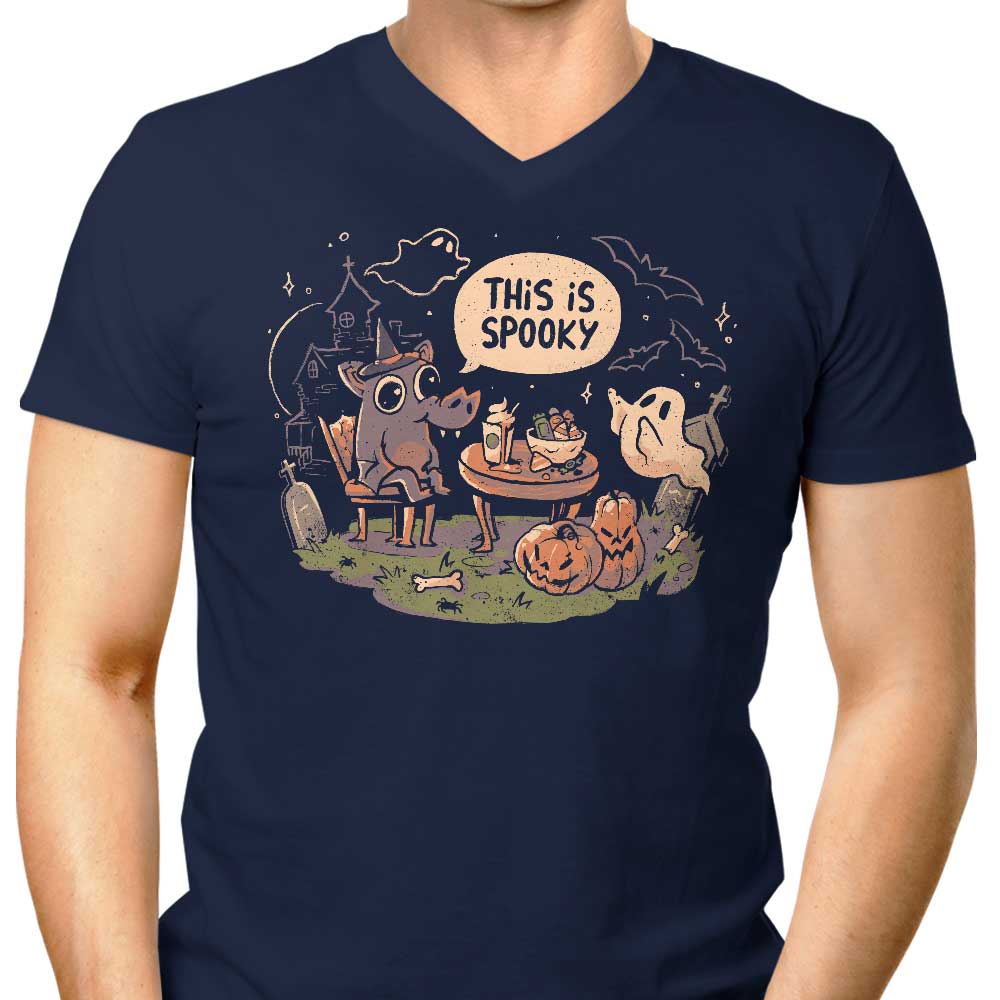 Eerie Design - Men's V-Neck Spooky T-Shirt