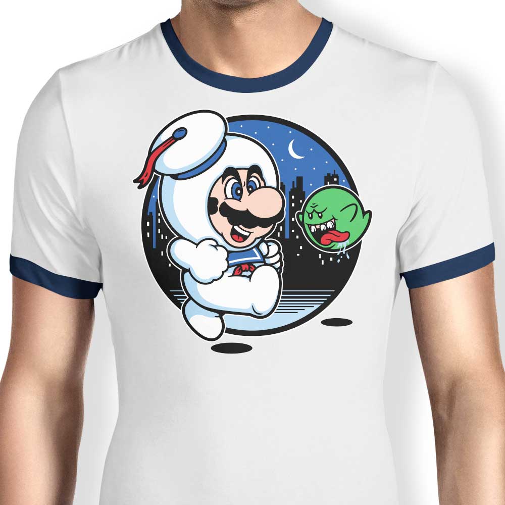 Cool Super Marshmallow Bros. Ringer Style T-Shirt