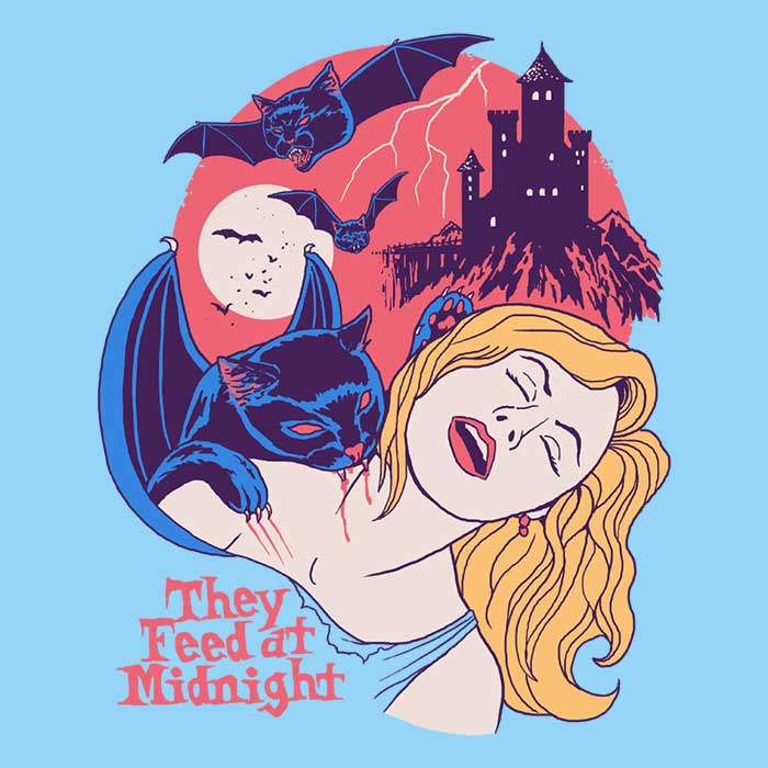 Midnight-Feeding Inspired Men's Ringer T-Shirt - 'They Feed at Midnight' Design