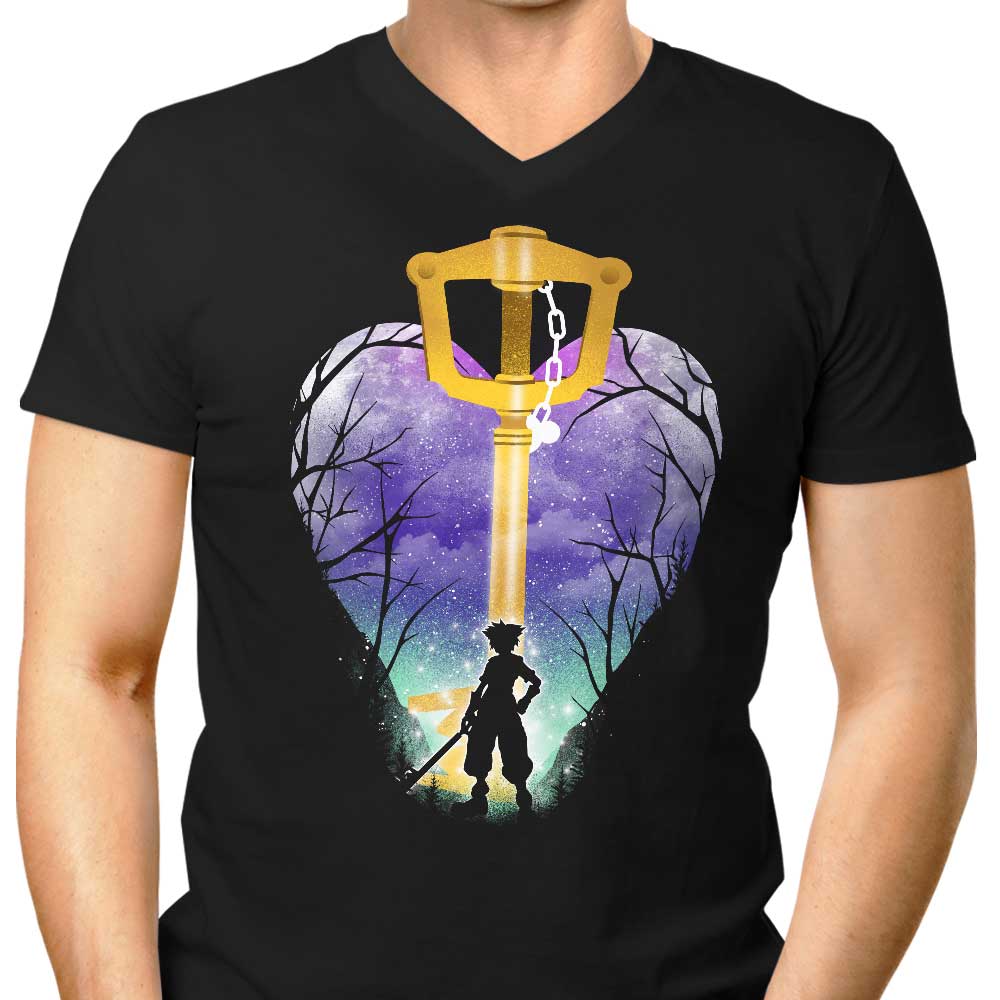 Men's Stylish V-Neck Kingdom Sword T-Shirt