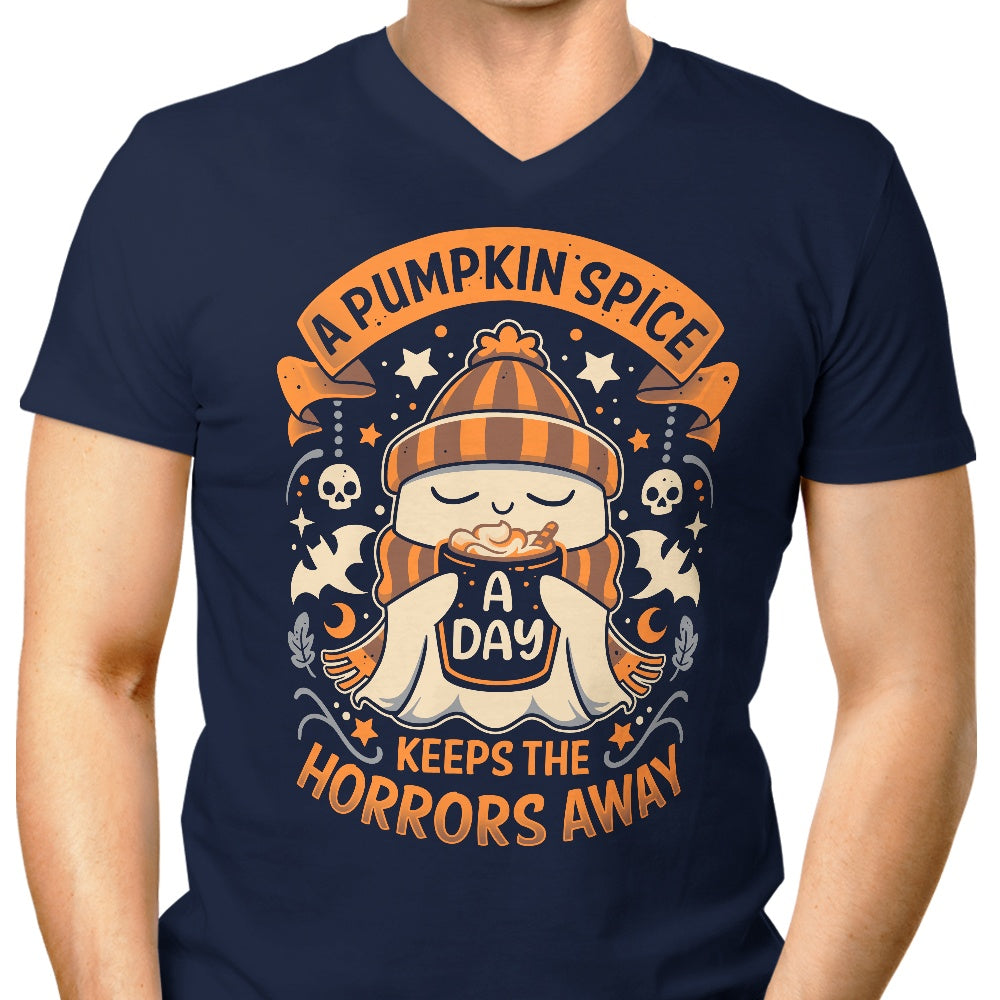 Men's Daily V-Neck T-Shirt with Pumpkin Spice Flavor