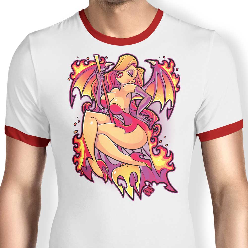 Jehsee Men's 'Hot as Hell' Ringer T-Shirt - Comfortable Cotton Apparel