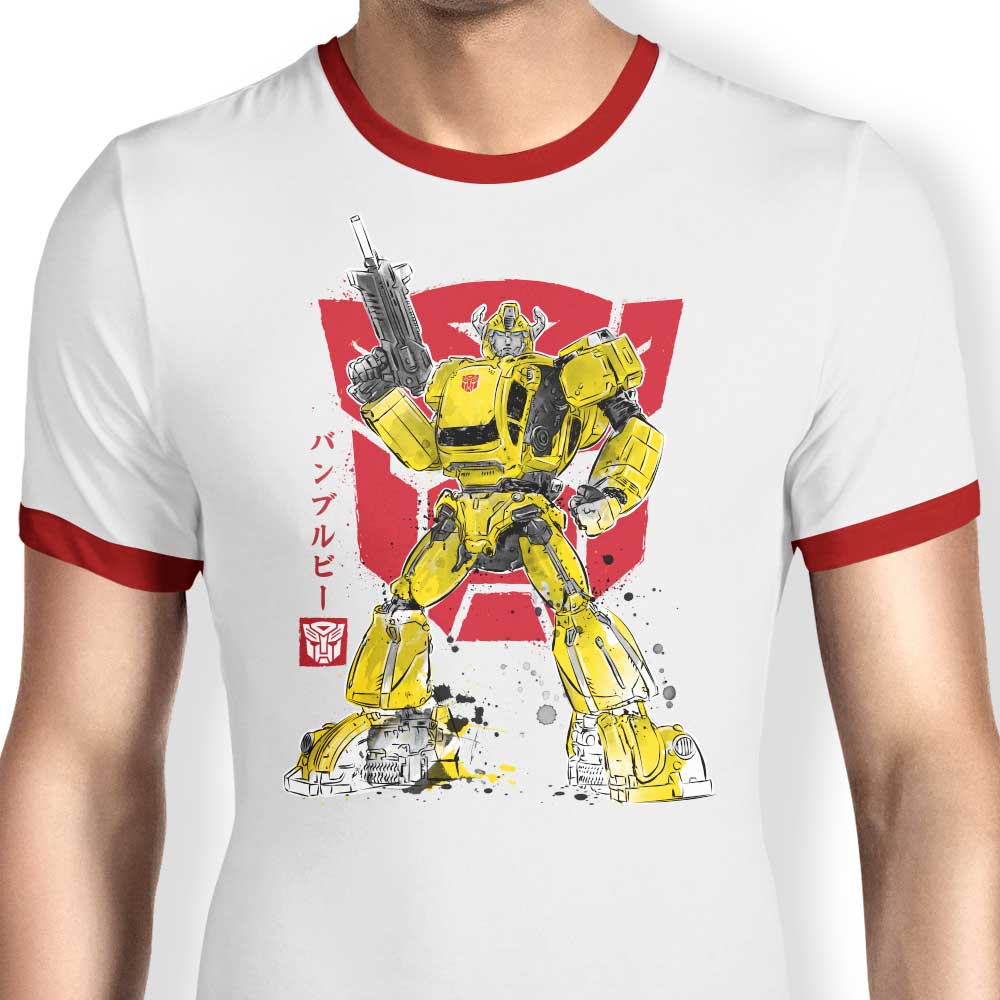 Dr. Monekers' Bumble Sumi-e Style Ringer T - Shirt for Fashion Lovers