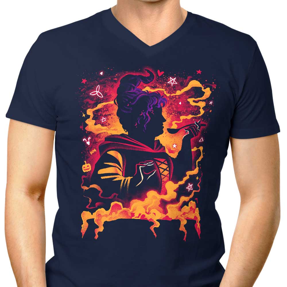 Men's Stylish V-Neck Devouring Witch T-Shirt