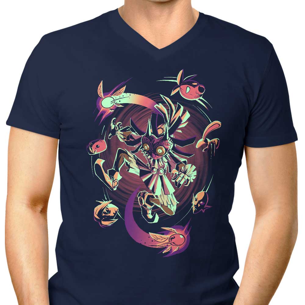 Men's Stylish V-Neck T-Shirt - Masked Destiny
