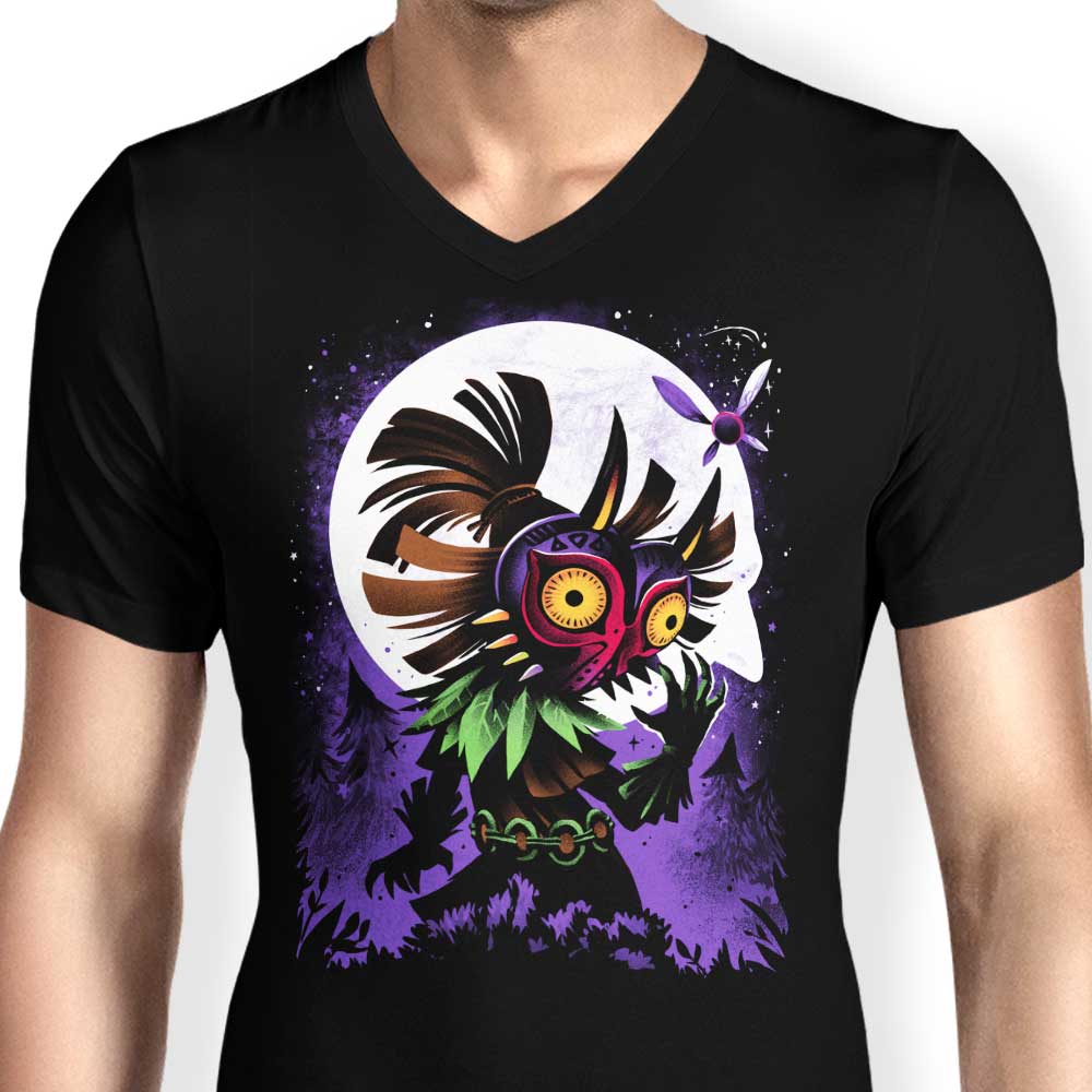 Men's V-Neck T-Shirt: The Mysterious Masked Sorcerer Design