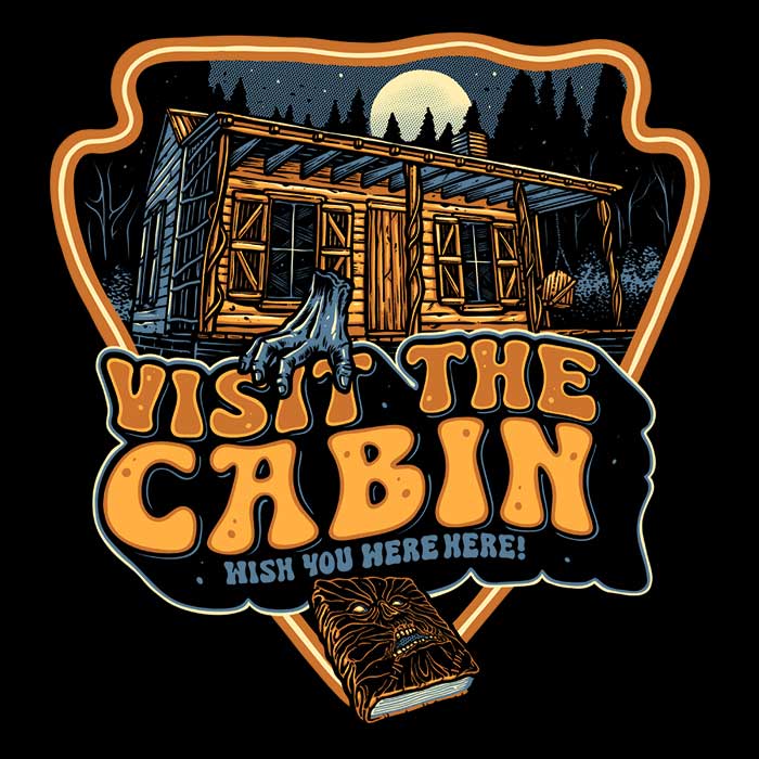 Glitchygorilla's Stylish 'Visit the Cabin' Ringer T - Shirt