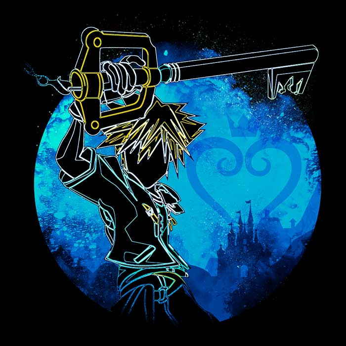 Men's V-Neck T-Shirt with Keyblade Orb Design