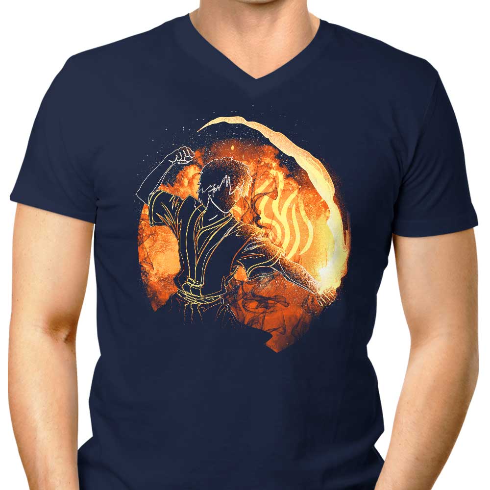 Men's Stylish V-Neck with Fire Soul Design