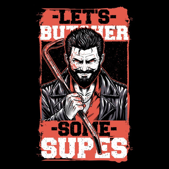 Men's V-Neck T-Shirt with the 'Butcher Some Supes' Design