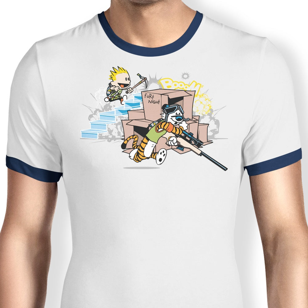 CoD Designs Men's Fort Night Stylish Ringer T-Shirt in S - 4XL Sizes