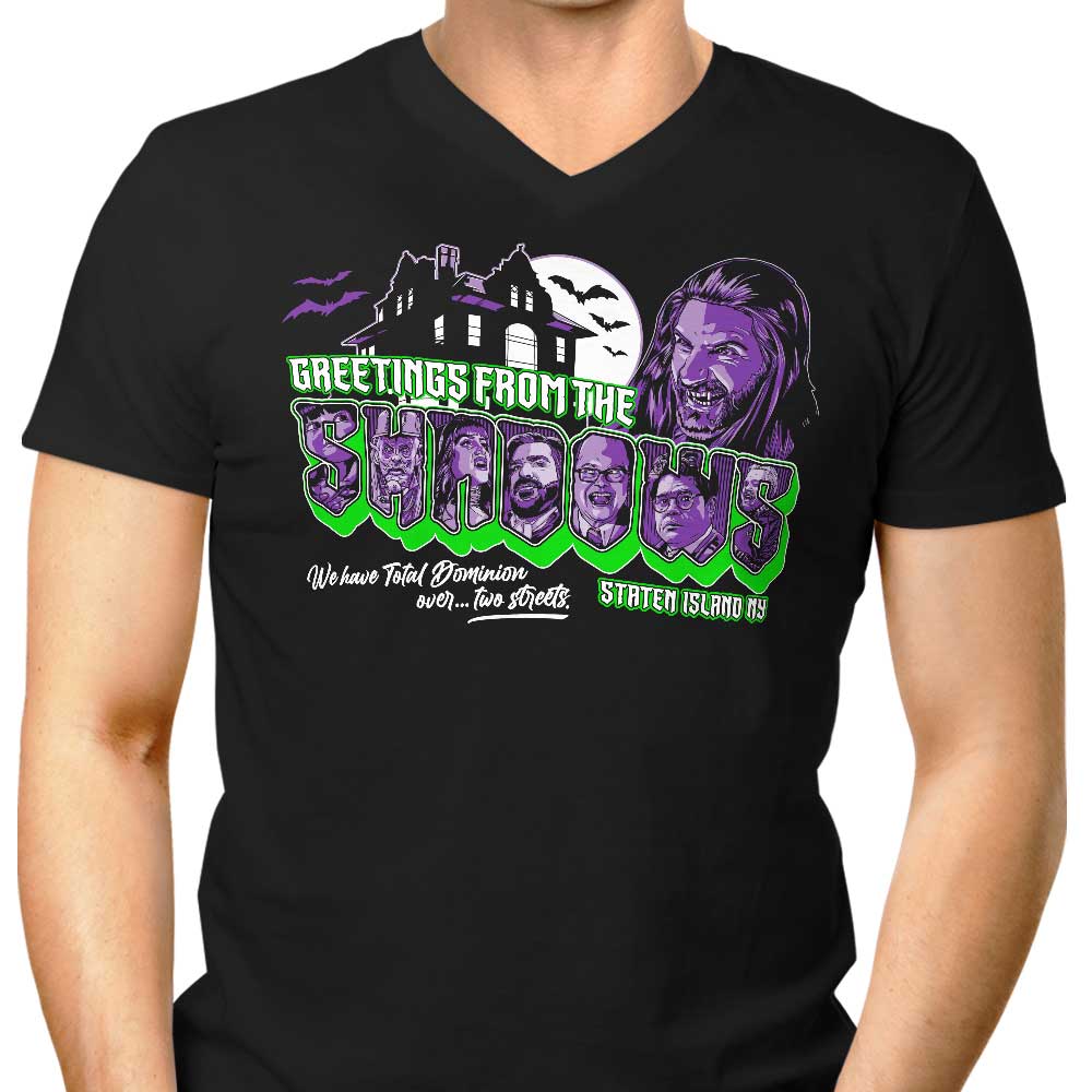 Friendly Greetings from the Mysterious Shadows - Men's V-Neck T-Shirt