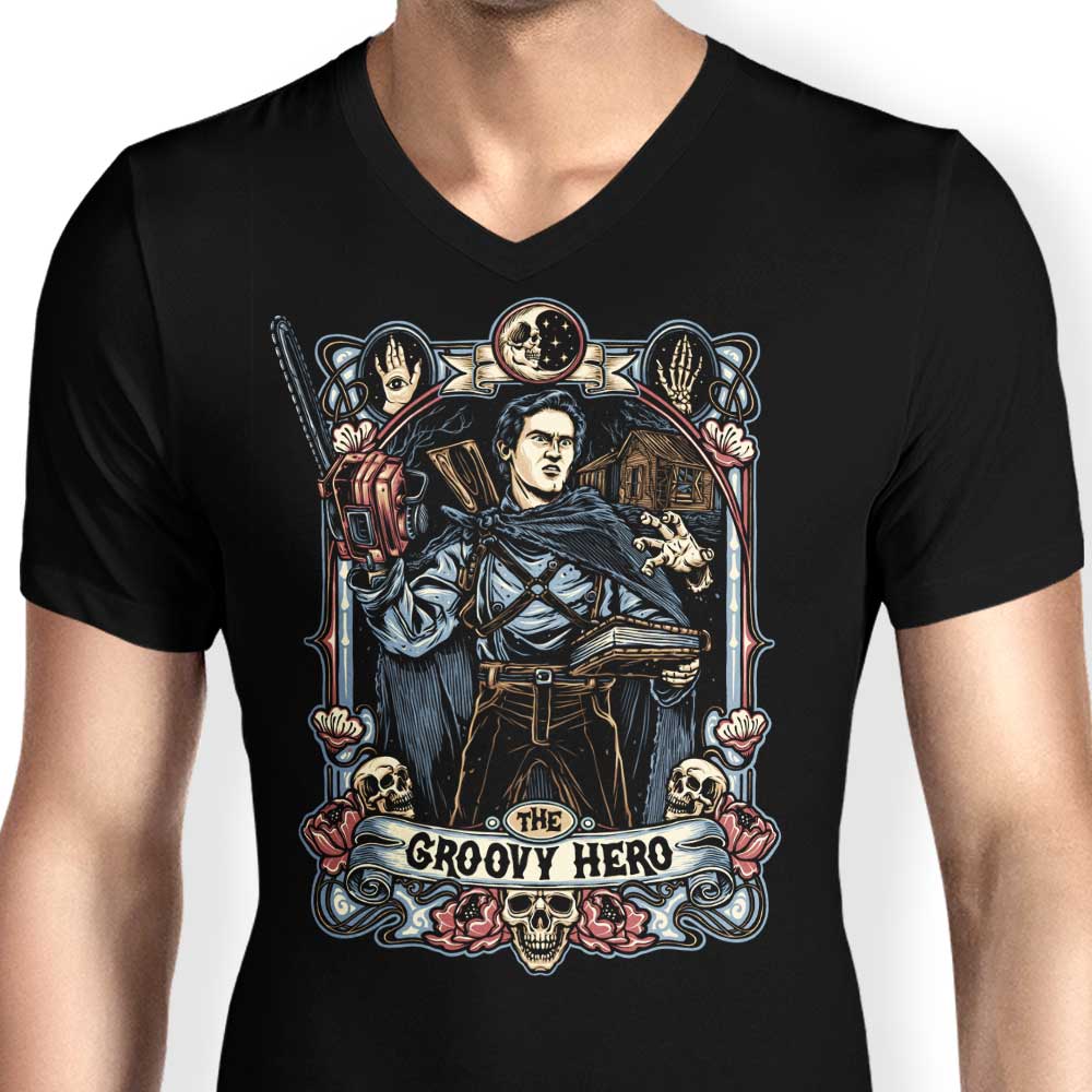 The Awesome Groovy Hero - Men's V-Neck T-Shirt
