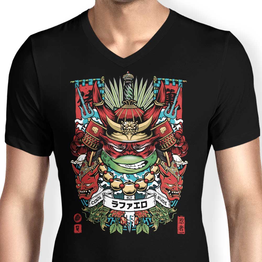 Men's Stylish V-Neck Samurai Brawler T-Shirt