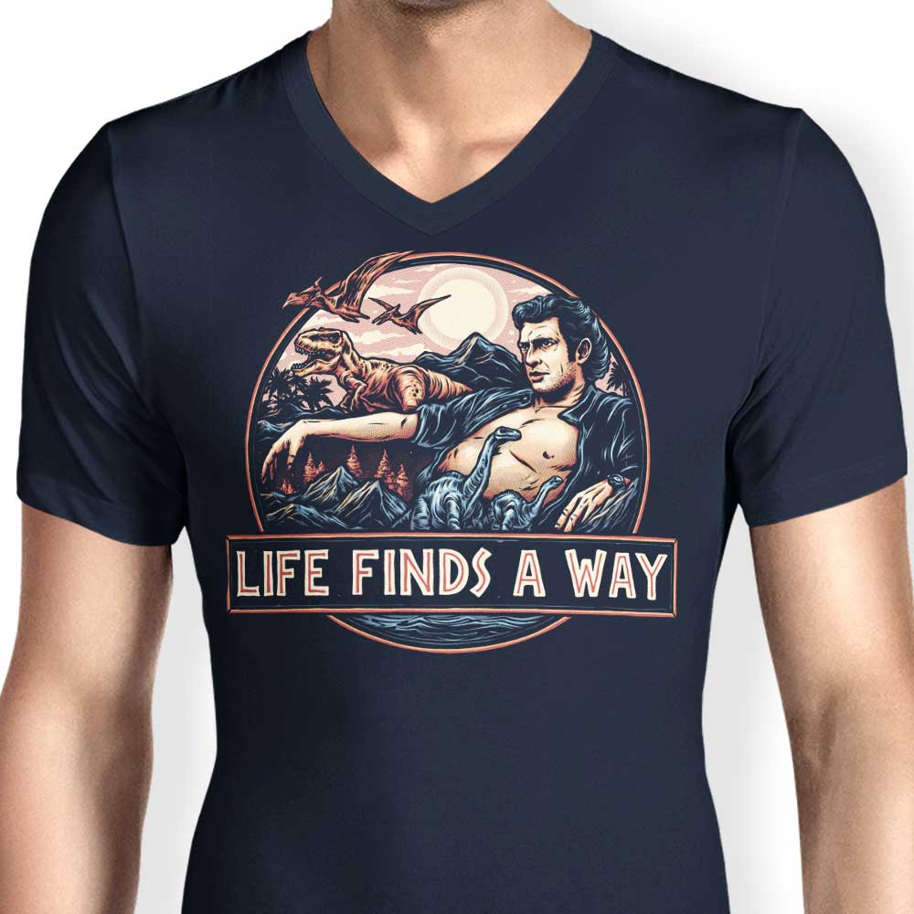 Life Always Finds a Way - Stylish Men's V-Neck T-Shirt