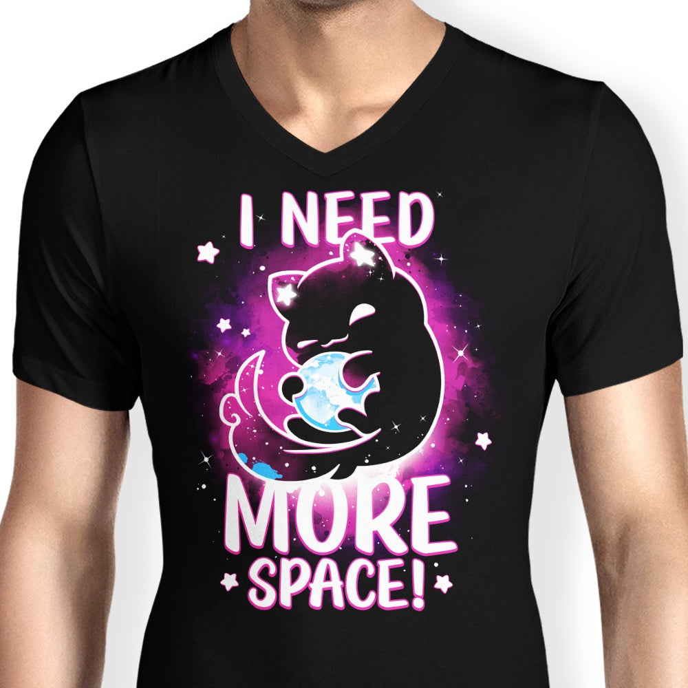 Men's V-Neck T-Shirt with the Never Enough Space Design