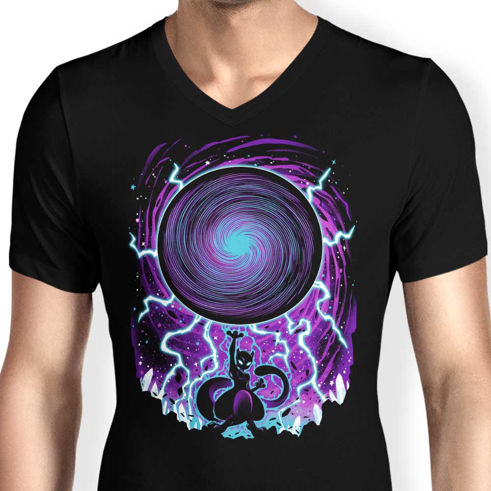 Alemaglia Men's Stylish V-Neck Big Shadow Ball T-Shirt