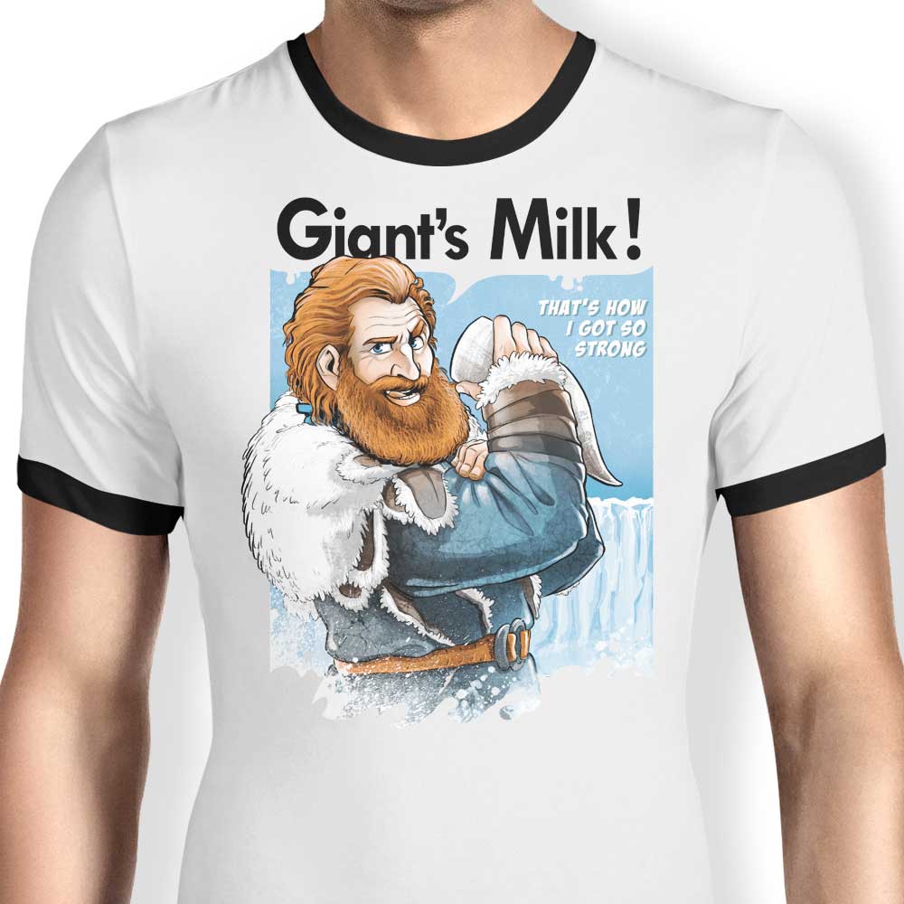 Alemaglia Men's Giant's Milk Comfortable Ringer T-Shirt in S - 4XL