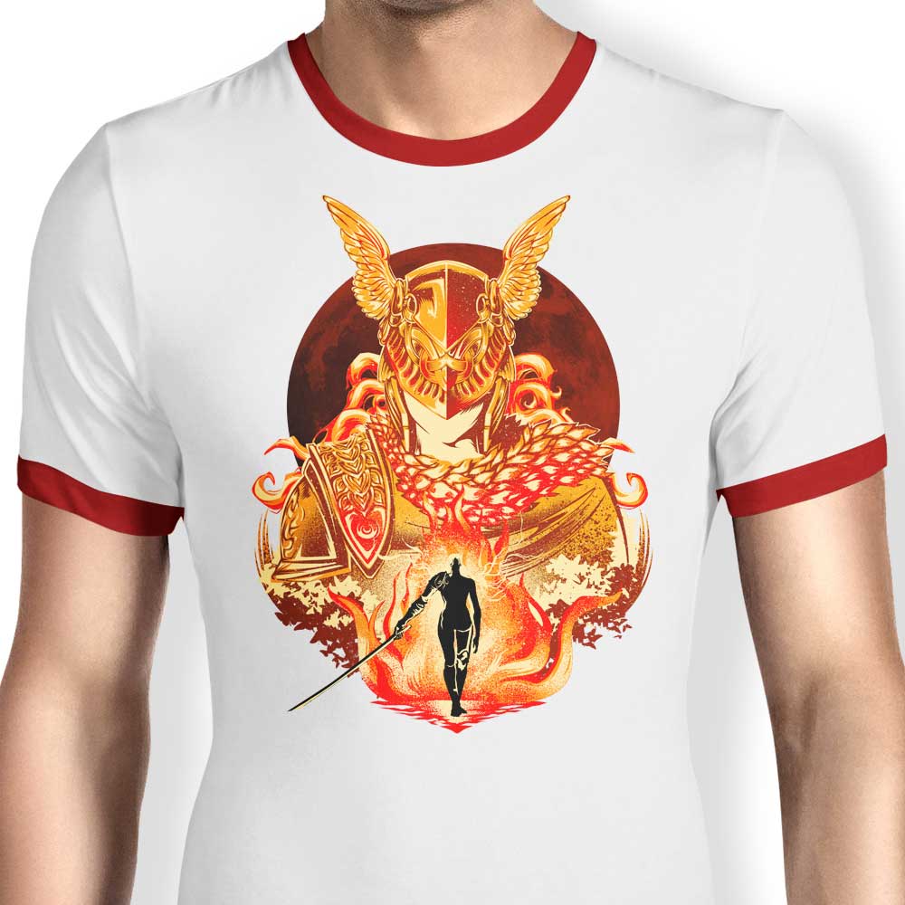 Hypertwenty's Stylish Scarlet Aeonia Ringer T - Shirt