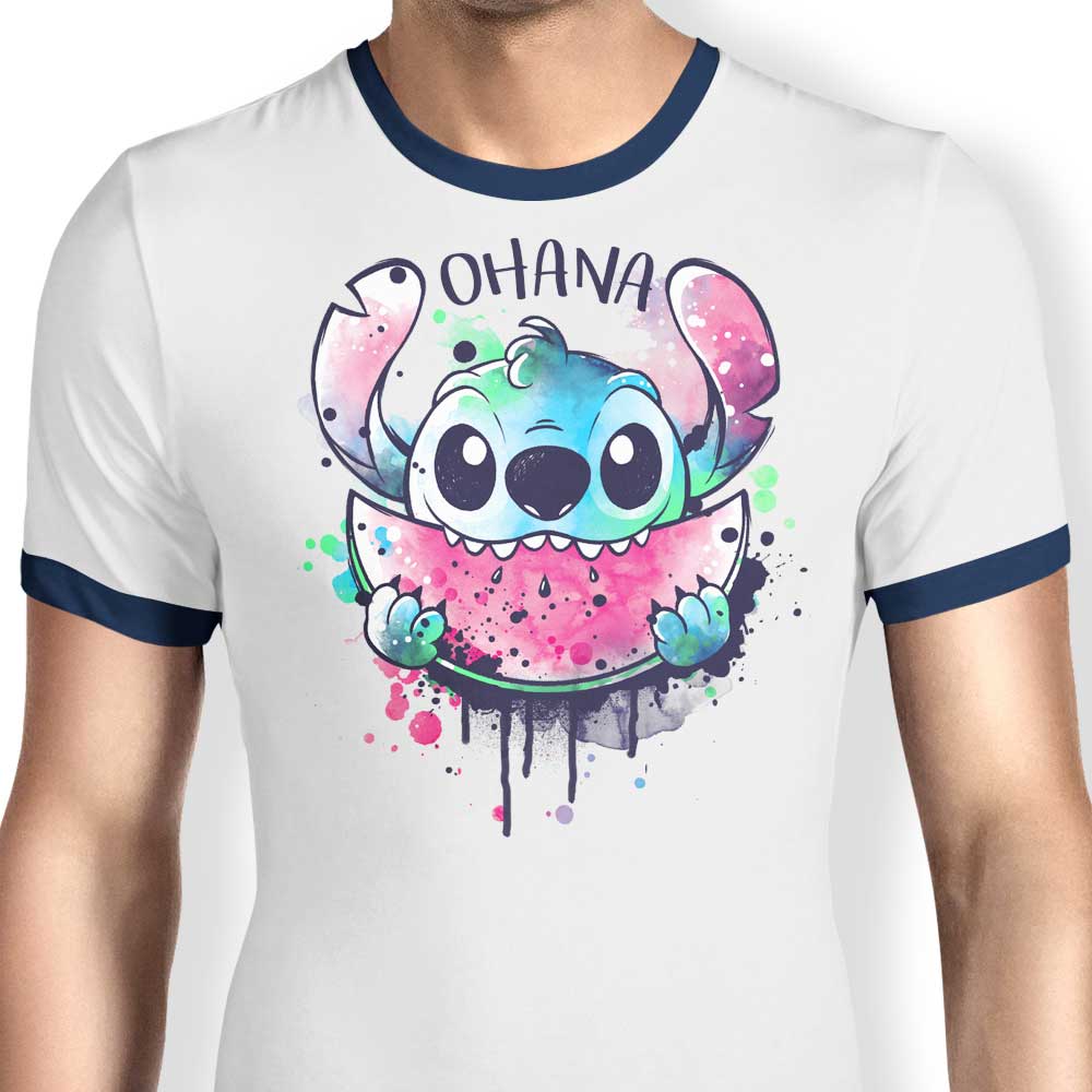 NemiMakeIt Ohana Watercolormelon Men's Classic Ringer T - Shirt