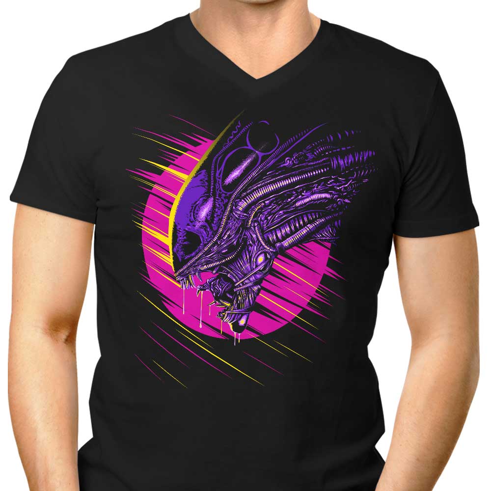 Men's Psychedelic Alien-themed V-Neck T-shirt