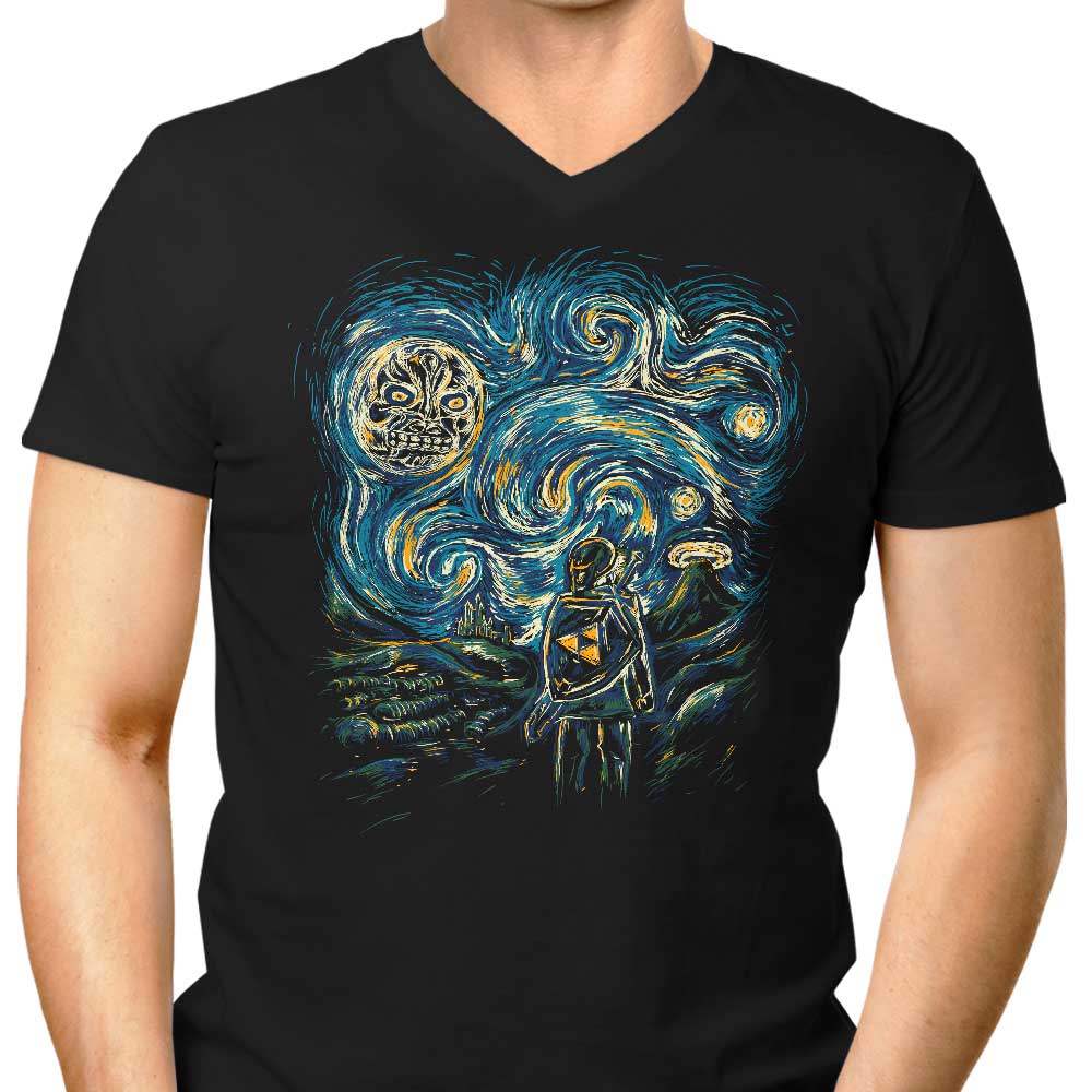 Stylish Men's V-Neck T-Shirt - Hylian Night Collection