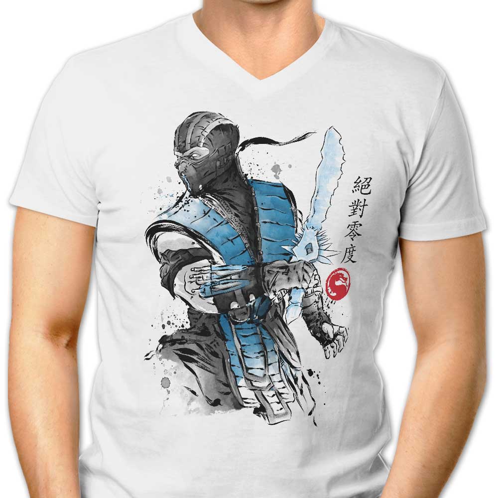 Men's Stylish Ice Warrior Sumi-e V-Neck Top