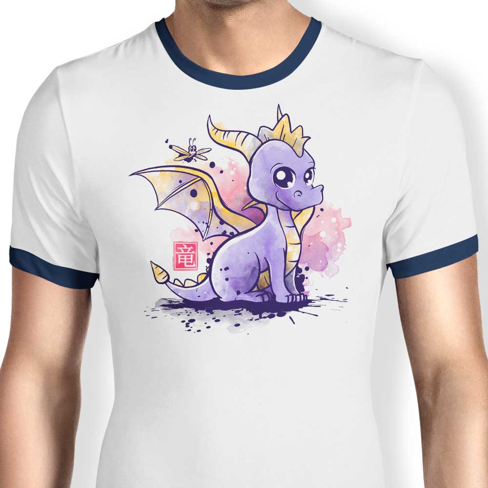 The Dragon and the Dragonfly Men's Ringer Style Cotton T-Shirt