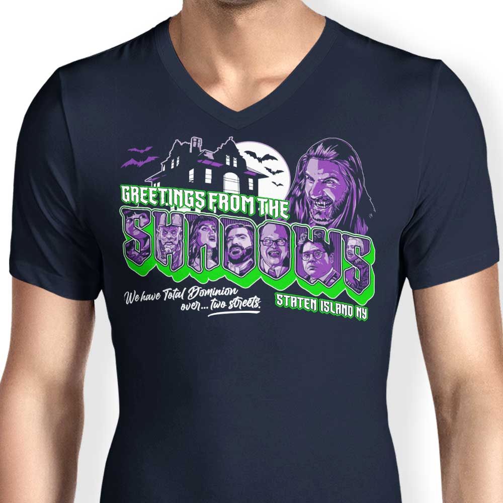 Friendly Greetings from the Mysterious Shadows - Men's V-Neck T-Shirt