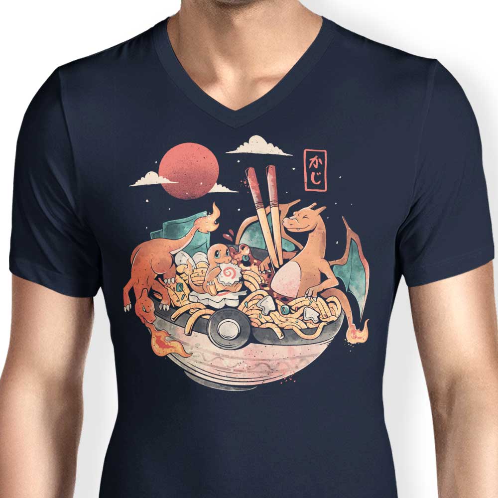 Men's V-Neck Fire Bowl T-Shirt