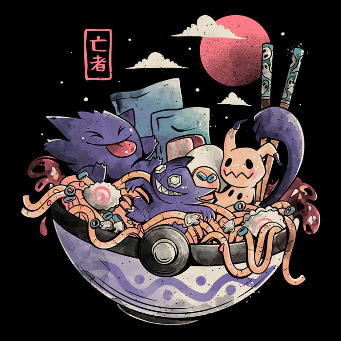 Men's Stylish V-Neck Ghost Bowl T-Shirt