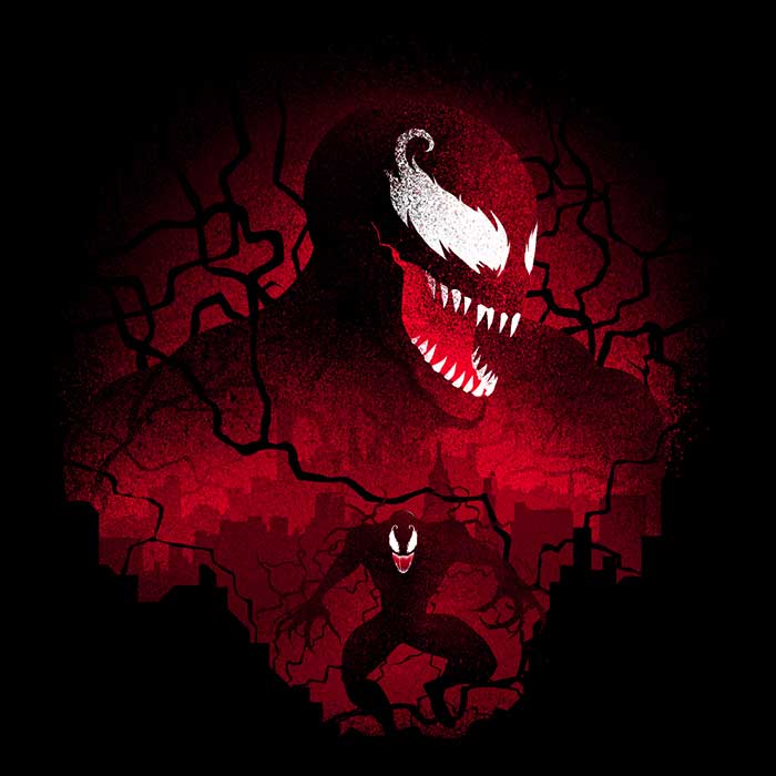 Men's Stylish Red Symbiote V-Neck T-Shirt